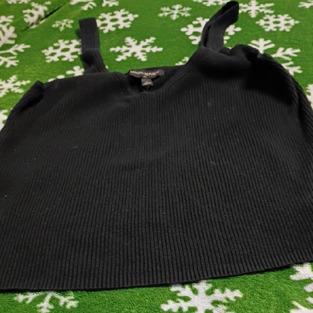 Banana Republic Black Ribbed Crop Top